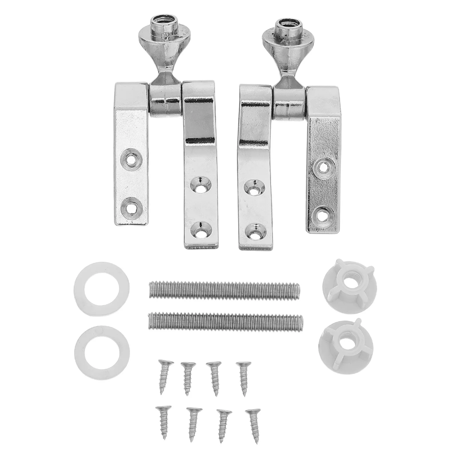 1Set Zinc Alloy Toilet Seat Hinge Replacement Kit Chrome Plated Smooth Closing Toilet Seat Fixing Bolts Screws Nuts Washers