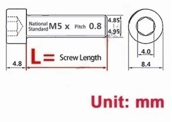 1PCS Aluminum Cap Head Screw M5 M6 Colourful Aluminum Hex Socket Screw Cylindrical Allen Bolt