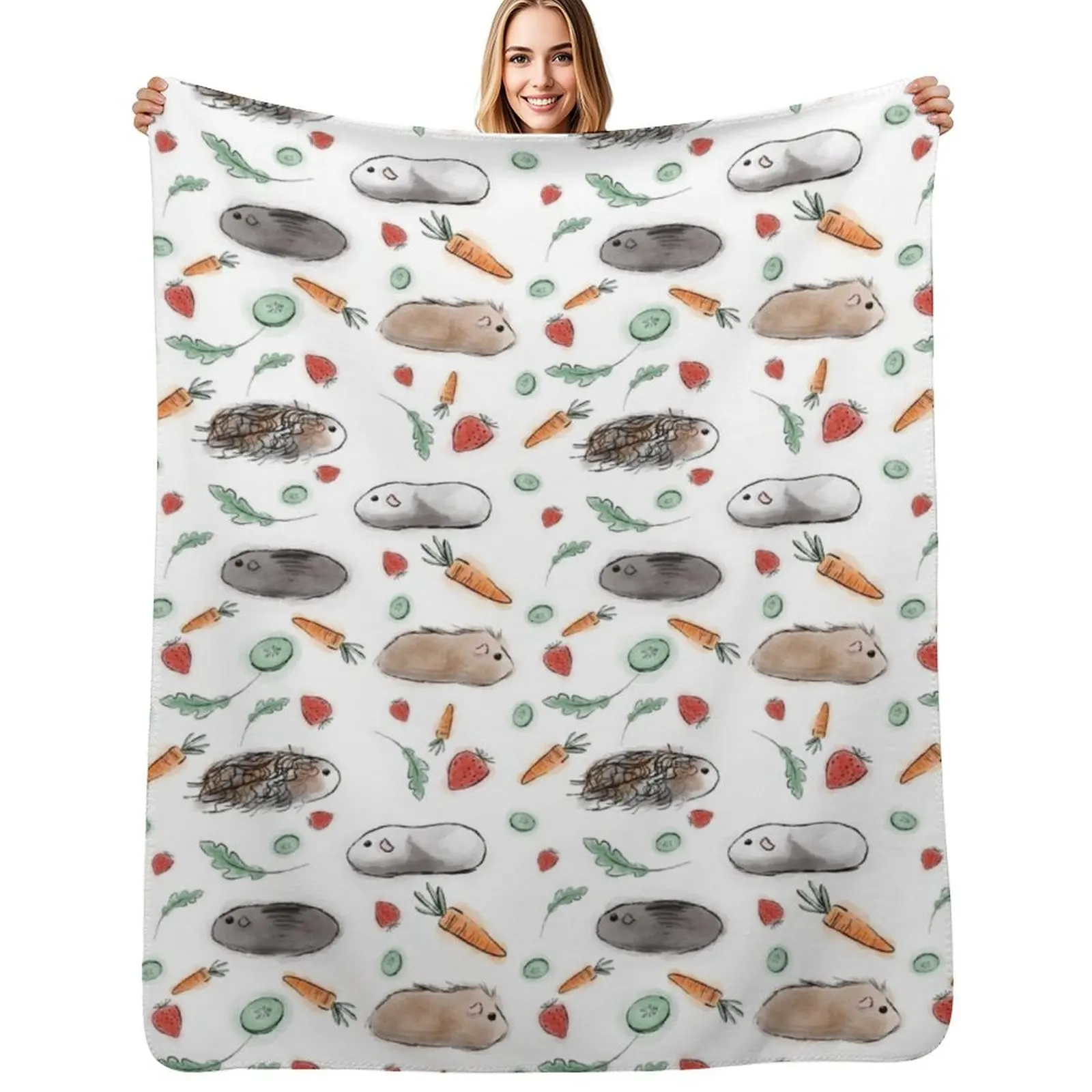 Guinea Pig Squad Throw Blanket Breathable Lightweight Blanket for Adults Kids
