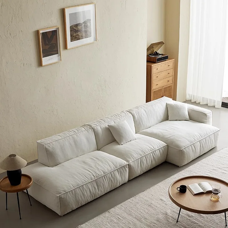 Large and small apartment French cream wind module combination corner sofa
