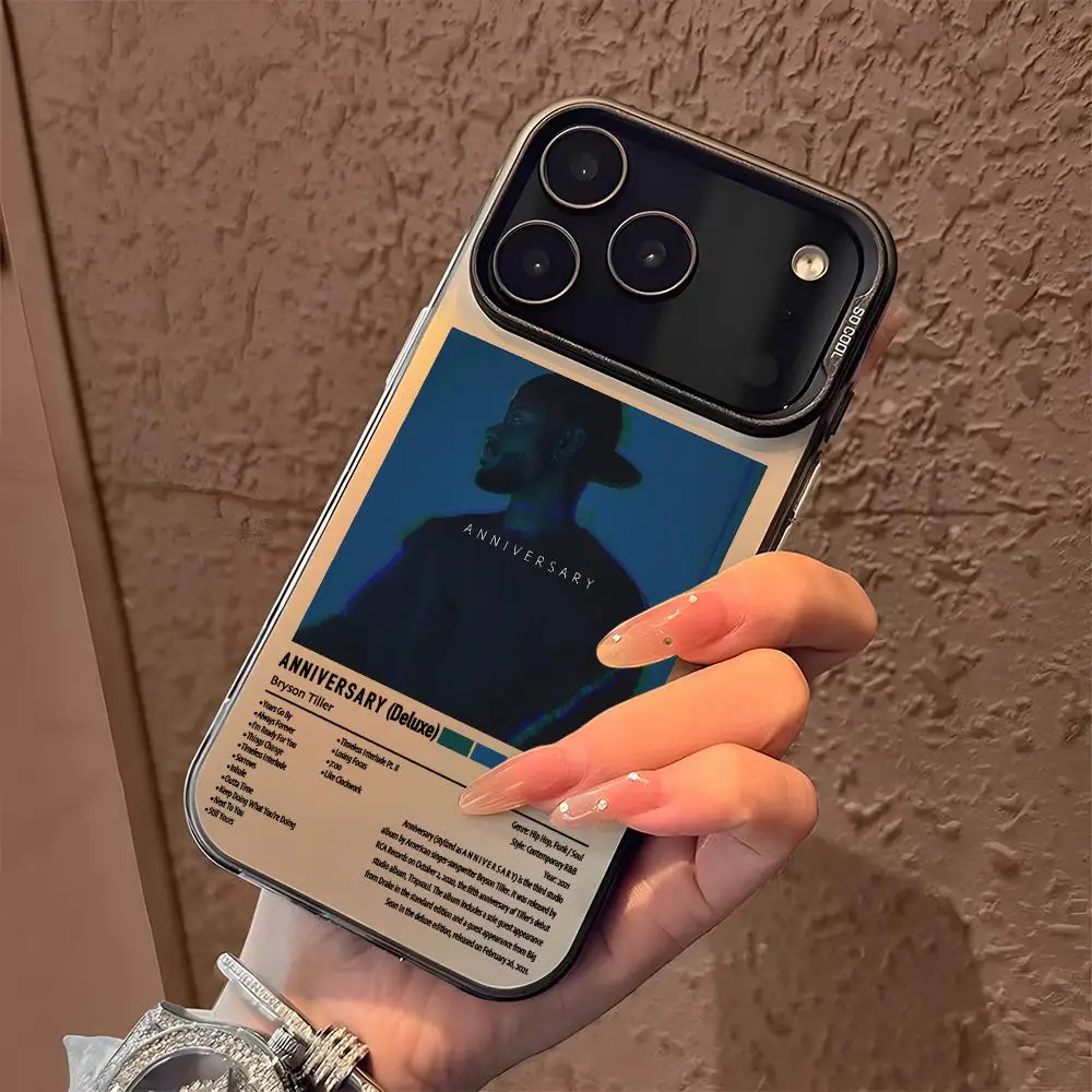 Singer B-Bryson Tiller Phone Case For iPhone 18 17 16 15 14 13 12 11 Pro Max Designer Matte Laser Aurora Funda Phone Case
