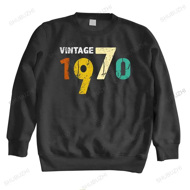 Trendy Men's Vintage Born In 1970 hoody long sleeved Cotton sweatshirt 52th Birthday Gift Anniversary sweatshirts Tops Clothing