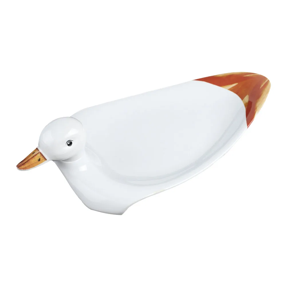 

Roast Duck Plate White Melamine Serving Platter Vegan Hot Dogs Goose Intestinal Fish BBQ Party Wedding Kitchen Bar Safe Material
