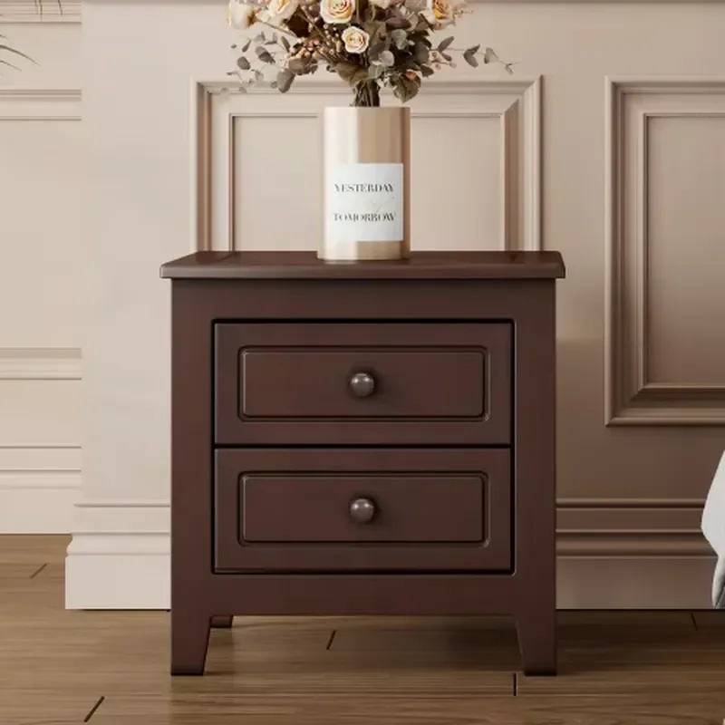 Modern 2-Drawer Nightstand for Bedroom and Apartment Eco-Friendly Durable Bedside Table with Classic Design