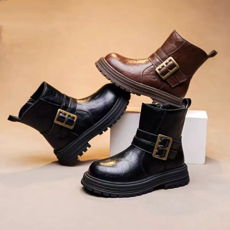 

Детские ботинки, ботильоны для малышей на толстом каблуке, модные короткие ботинки, удобная походная детская обувь для девочек, Botas Para Niñas