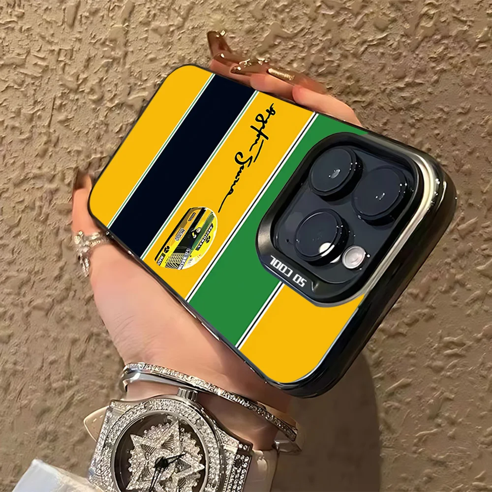 Capa de Celular Antichoque Fosca para iPhone 17 16e 16 15 14 13 12 11 mini Pro Max X XR XSMAX Air Plus - A-Ayrton S-Senna