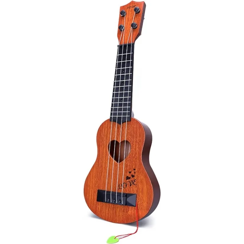 Instrument zabawkowy dla dzieci zabawka klasyczny Instrument muzyczny gitara Ukulele, brązowy