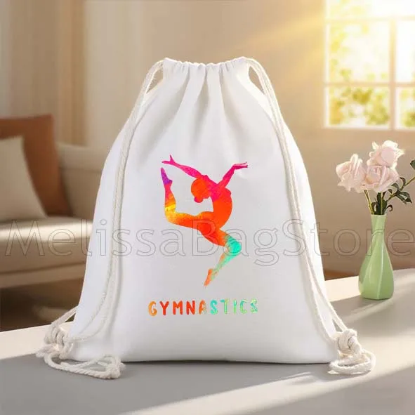Colorful Rhythmic Gymnastics Sport Gymnast Lover Gift Canvas Drawstring Bags Soccer Backpack Sackpack Gifts String Bag for Sport