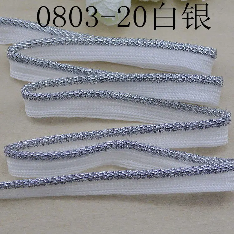 5m Gold Silver Lace Trim Ribbon Curve Lace Fabric Sewing Centipede Braided Lace Wedding Craft DIY Clothes Accessories Decoration