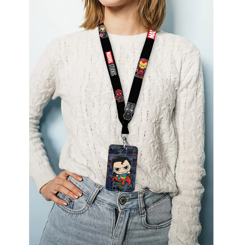 Marvel Cartoon Figure Spiderman Credential Holder Lanyard Keys ID Card Sleeve Badge Holder Charm Cartoon Keyring Neck Straps view 5