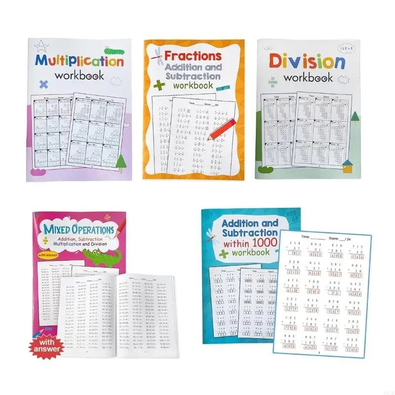 

Y5LB Structured Math Practice Book for Multiplication Division Drills and Skill Building