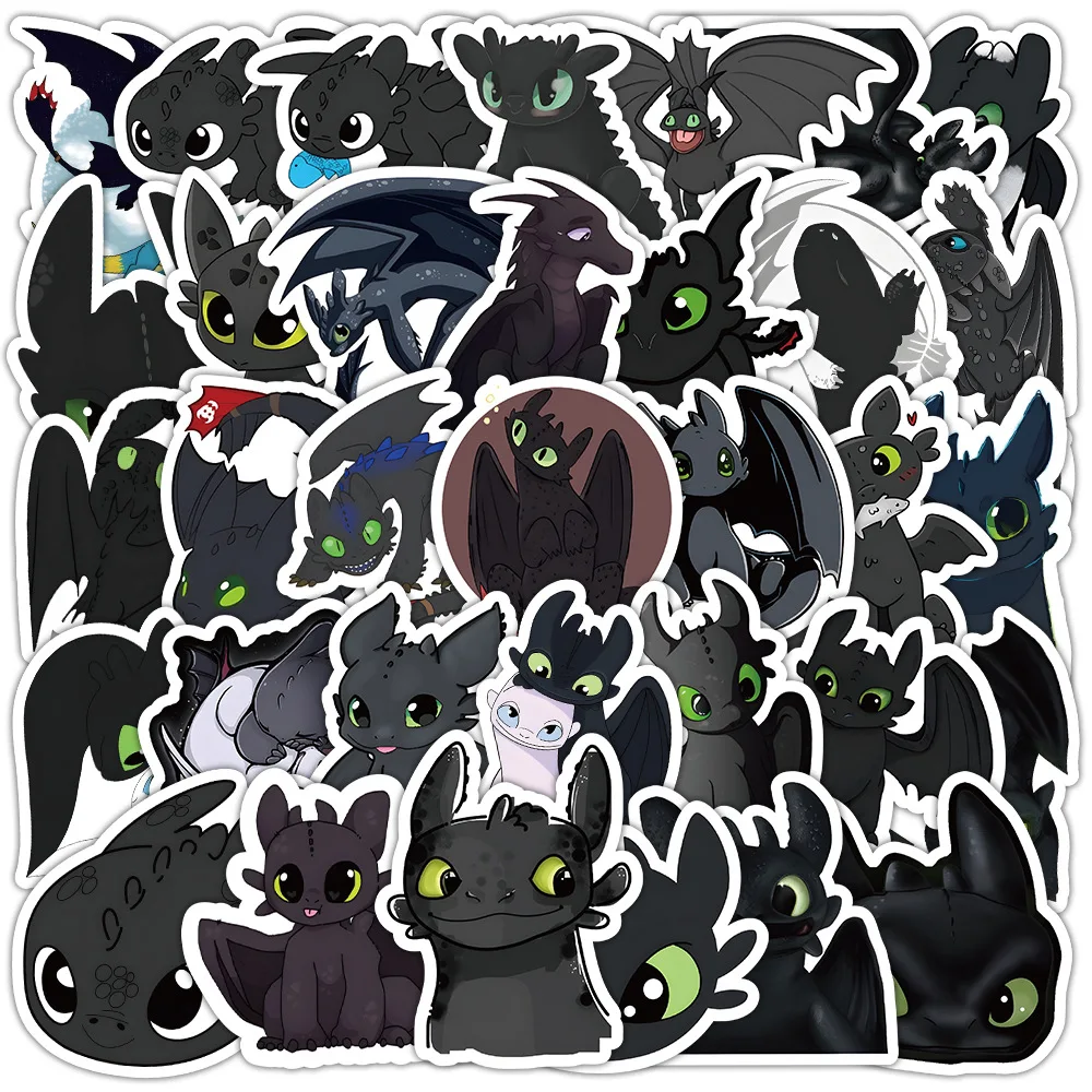 10/30/50PCS Kawaii Toothless Cartoon Cute Stickers Decorative Skateboard Guitar Car Motorcycle Notebook Waterproof Decal Toy