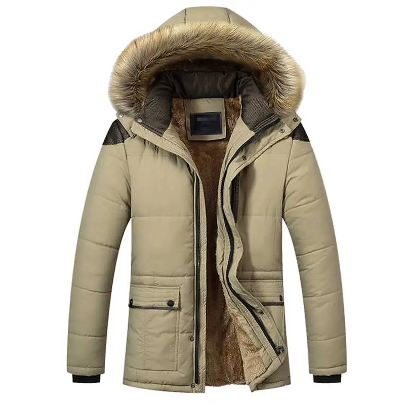 

Winter Men Fashion Comfort Plush Thickened Warm Coat High Quality Windproof Cold Resistant Largo Size Cotton Jackets Male