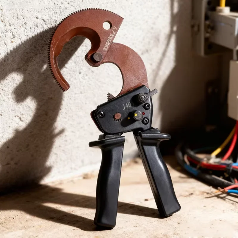 

Профессиональный кабелерез с трещоткой для тяжелых условий эксплуатации, для резки медных и алюминиевых кабелей, чистый рез, высокая эффективность