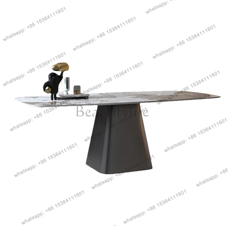 Italian rock slab rectangular dining table fashionable modern simple household small apartment dining table