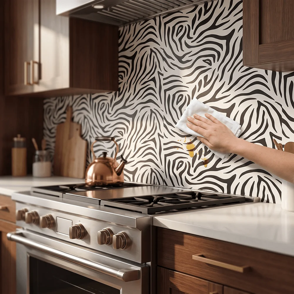 Classic Black White Zebra Print Peel & Stick Contact Paper Waterproof Self Adhesive Wallpaper Bathroom Wall Decor