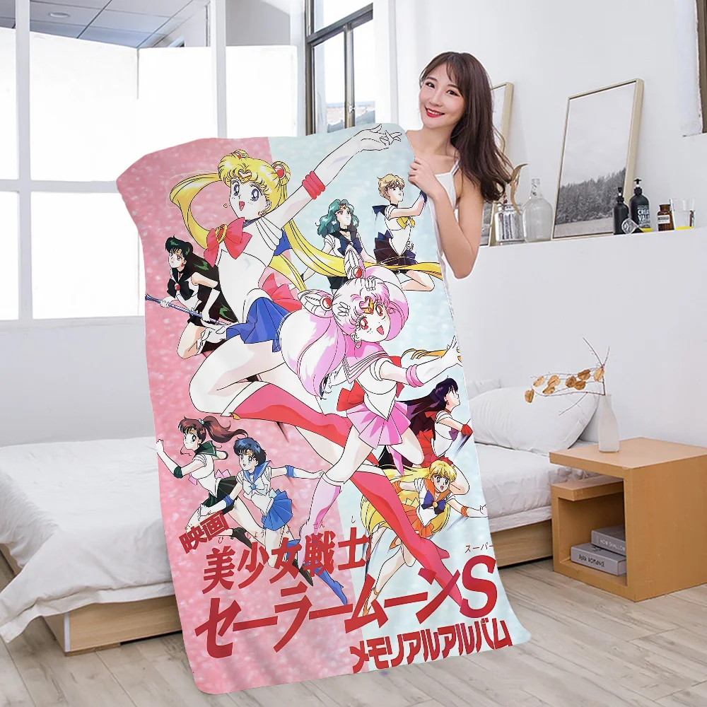 Sailor Moon Anime Beach Swimming Towel Soft Absorbent Washcloth Children's Gifts for Kids Travel Camping Gym