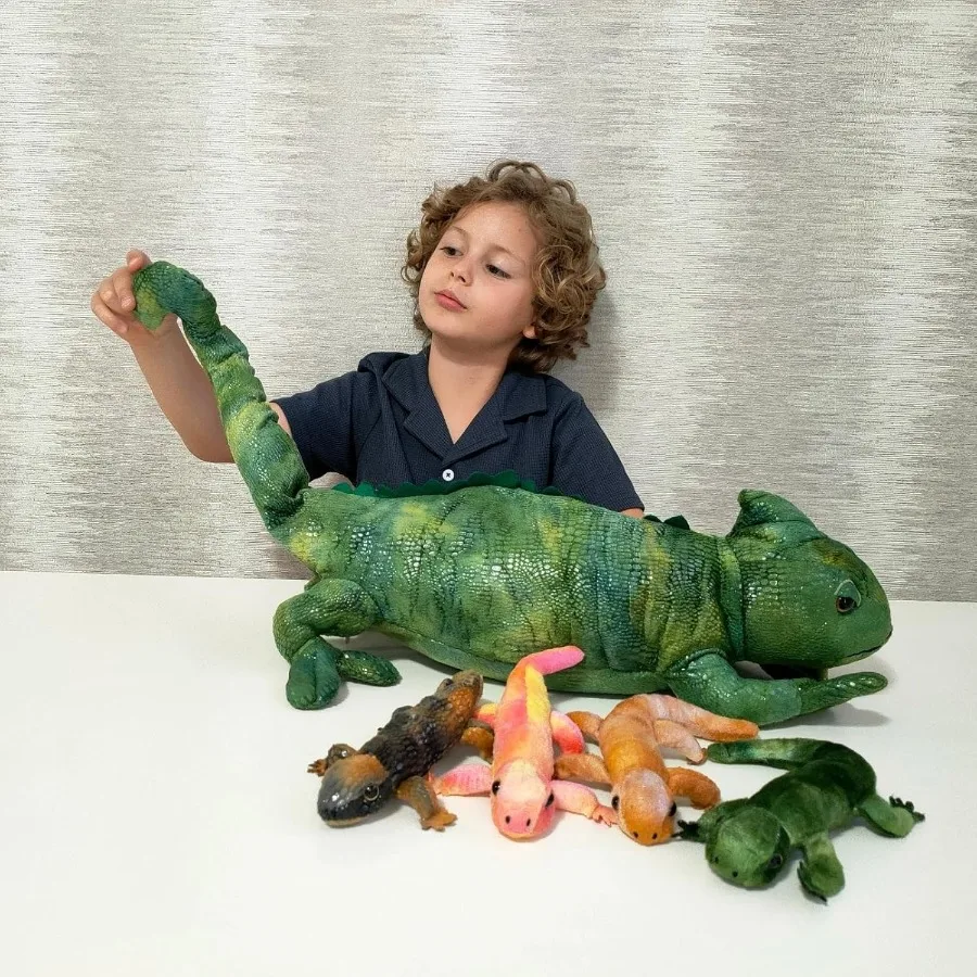 5Pcs Giant Lizard Plush 27 Mother Iguana Stuffed Animal with 4 Baby Lizard Plushies Bearded Dragon Plush Toy for Boys Girls Stu