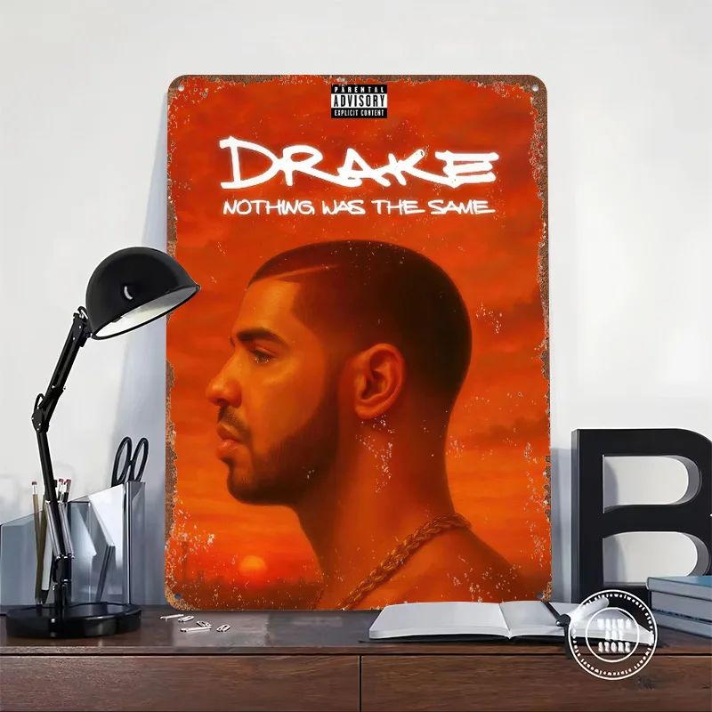 Drake Nothing Was The Same Album Cover Personalized 3D Textured Metal Poster Wall Art Vintage Tin Signs for Home Decorations