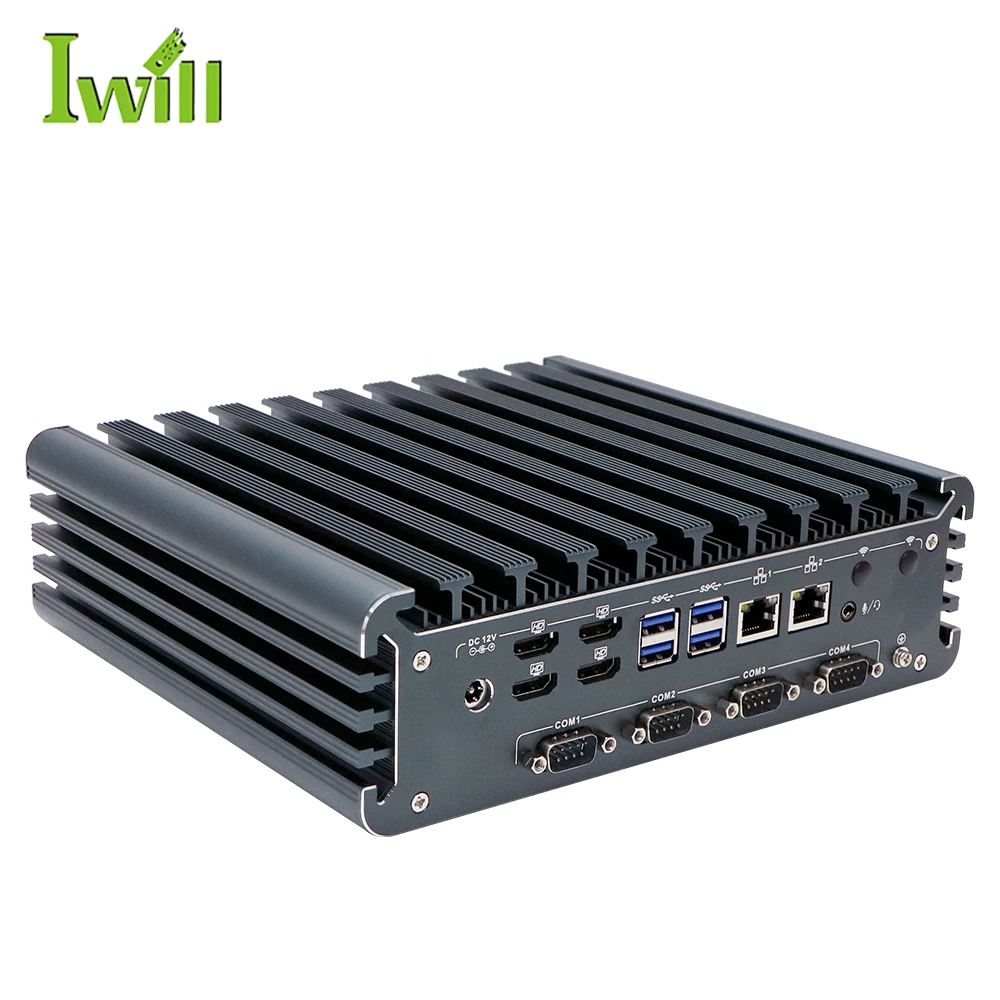 High Quality  Core12th I7 Industrial Desktop Computer 4HD 4COM RS232 Fanless Industrial Computer for Remote Monitoring