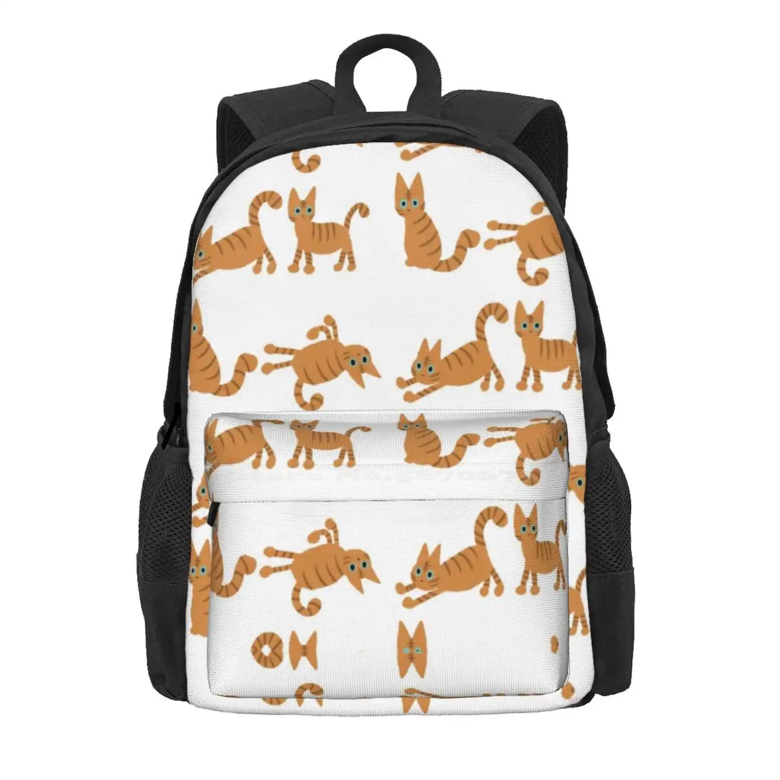 Ginger Tabby Cat Hot Sale Schoolbag Backpack Fashion Bags Ginger Cat Blue Orange Ginger Tabby Cat