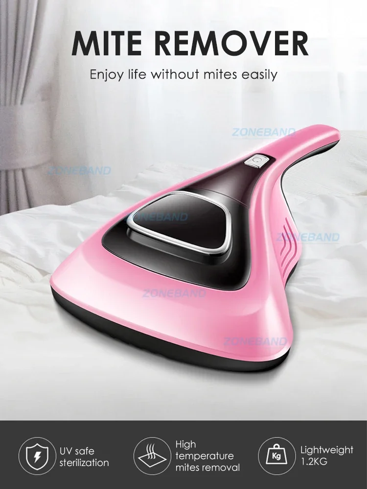 Handheld UV Bed Vacuum Cleaner Mite Removal Instrument High Frequency Electric Cleaning Machine for Home Mattress Bedding Sofa