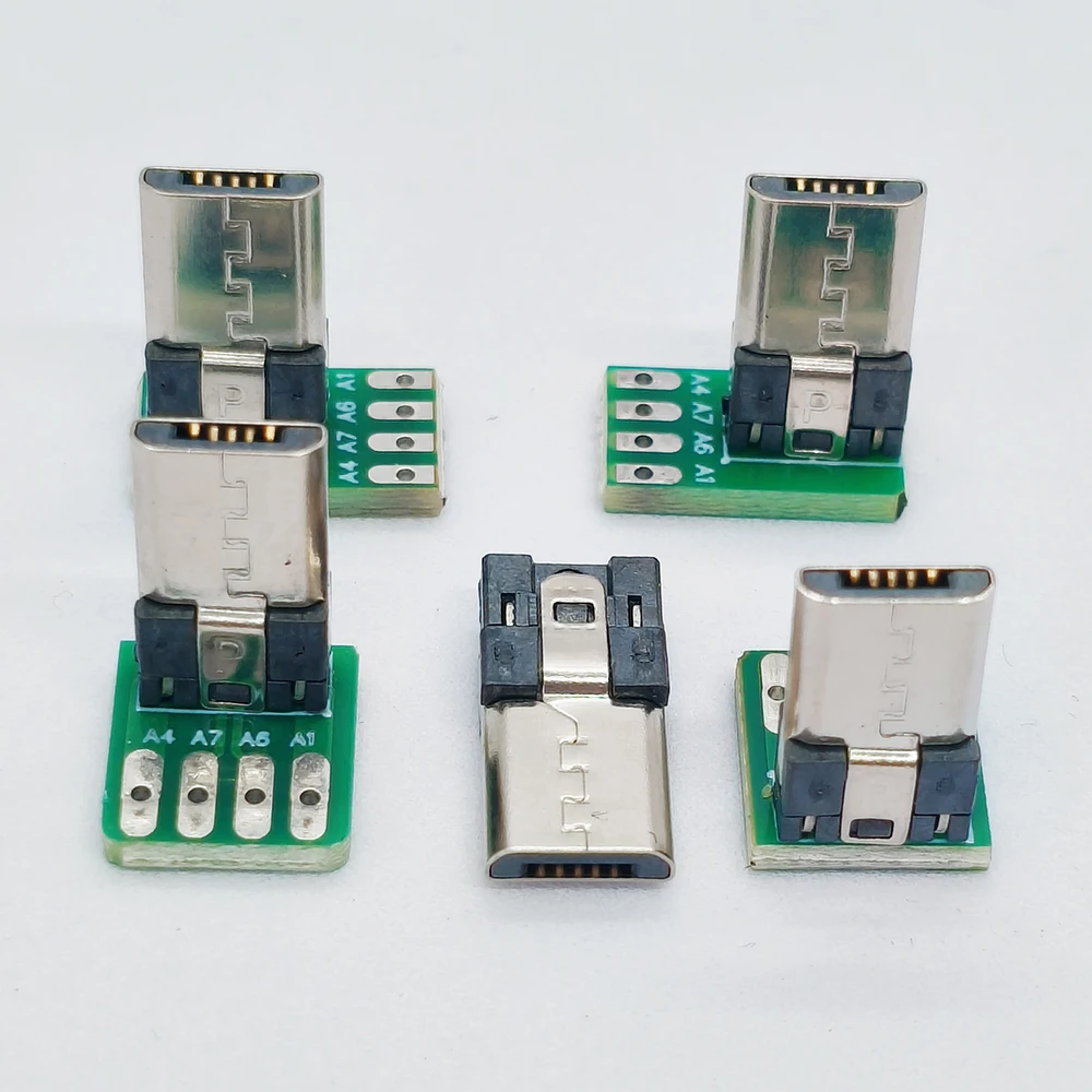 5 Stück USB 2.0 Micro-USB Typ-C Adapter Oben Unten Links Rechts Gerader Kopf DIY Benutzerdefinierter L-förmiger Winkel 90 Grad Schnittstelle Stecker Buchse – Detail 5