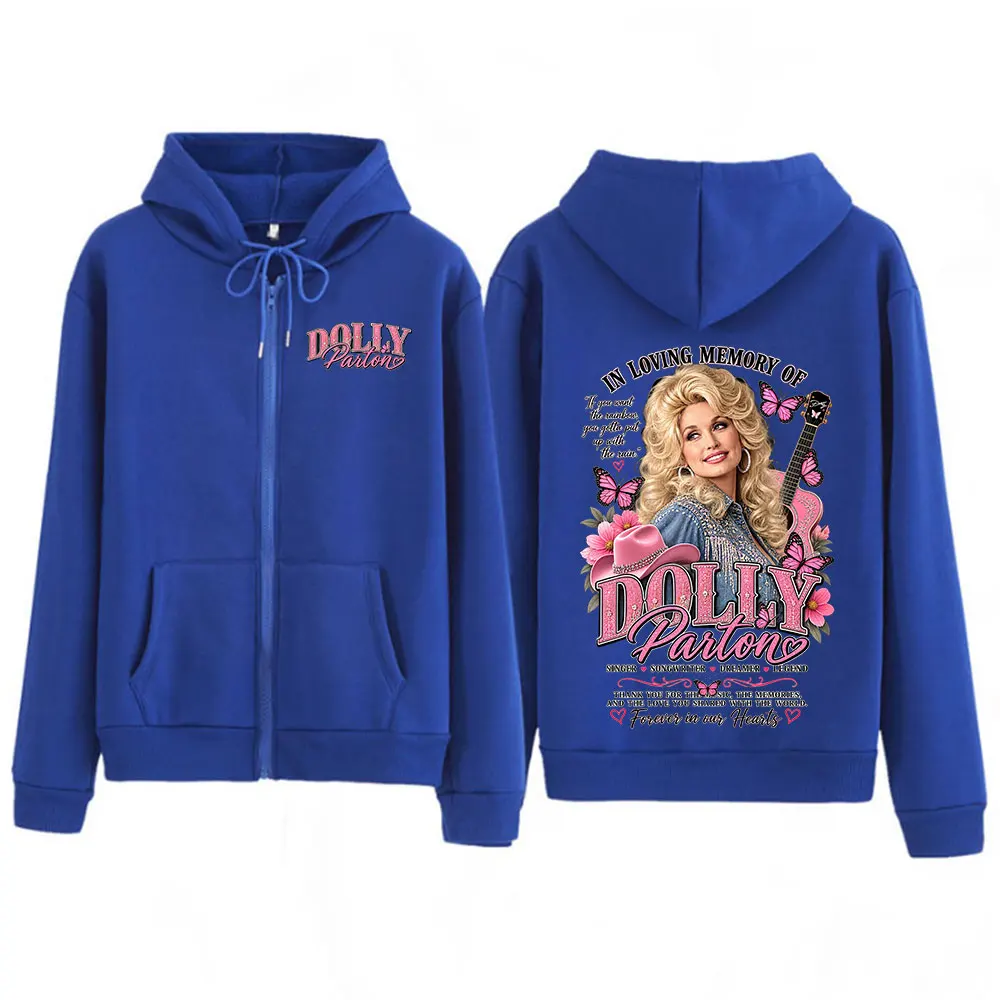 Tribute 1946-2026 Country Music Dolly Parton Zipper Hoodies Herren Damen Mode Oversized Zip-Up Kapuzenpullover Jacken Mäntel – Detail 6