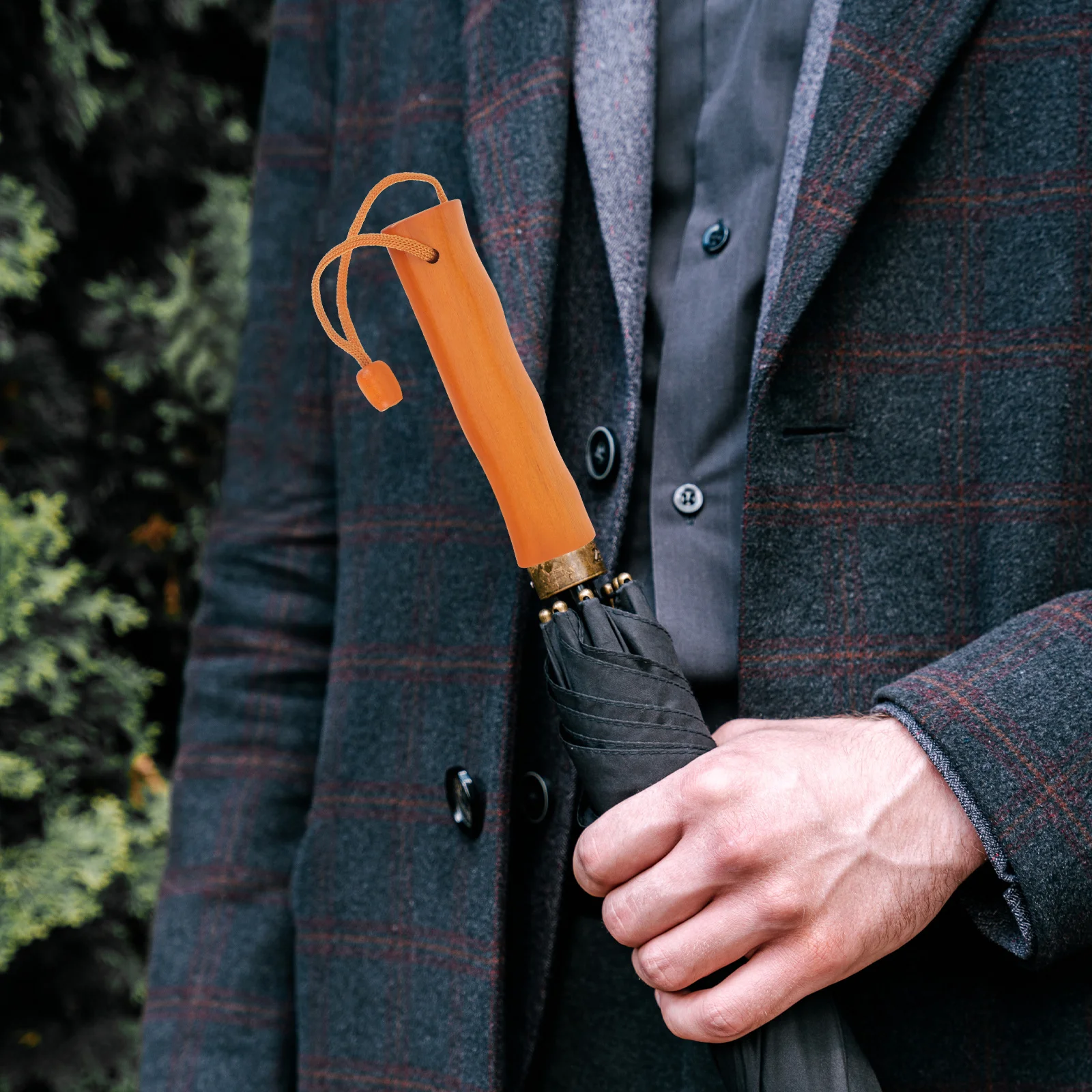 

Compact Replacement Handle for Rain Umbrella Wood Grip Foldable Umbrella Accessory Sturdy Daily Use Uv Protection Handle