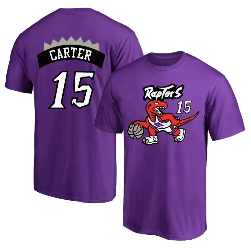 Retro Versie Toronto Nr. 15 Vince Carter Jersey Training Trui 3d Ronde Hals T-Shirt Basketbal Sport Halve Mouw