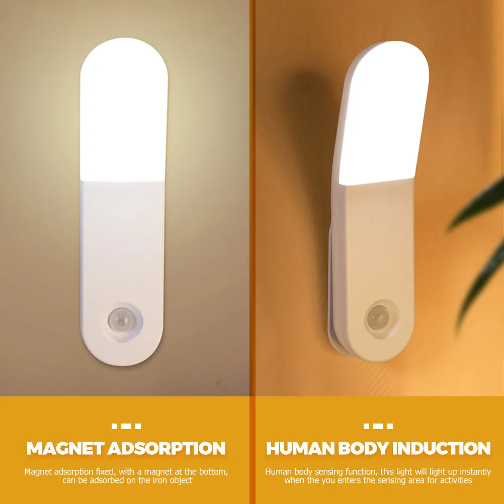 Rechargeable Under Cabinet Lighting Motion Sensor Night Light Human Body Induction LED Lamp for Closet Bedroom Aisle