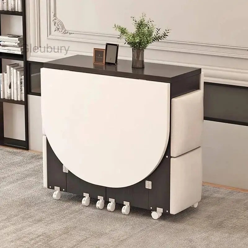 Folding Dining Table Set 4 Chairs Italian Nordic Luxury Dining Table Decorate Simple Mesas Y Sillas De Comedor Kitchen Furniture
