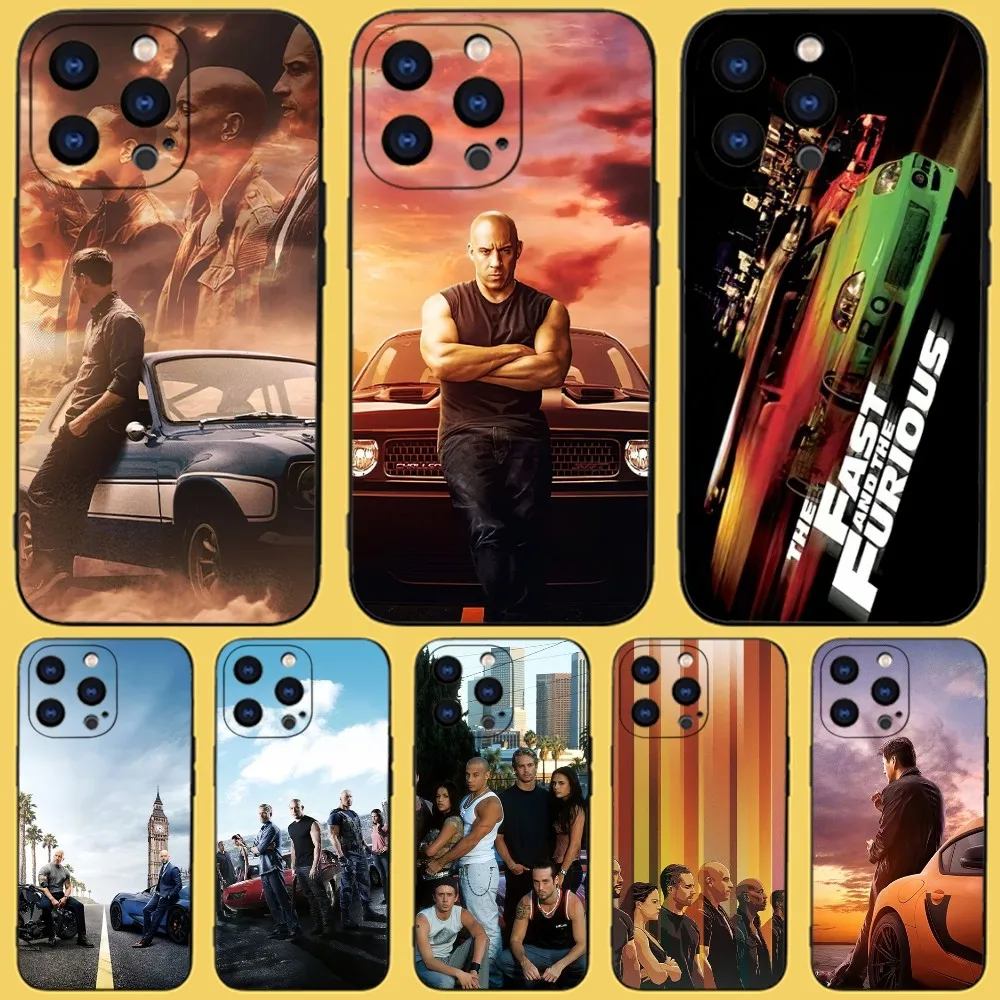 Fast & F-Furious FAF Phone Case For iPhone 15,14,13,12,11 Plus,Pro,Max,XR,XS,X,7,8 Plus,SE,Mini Black Silicone Soft