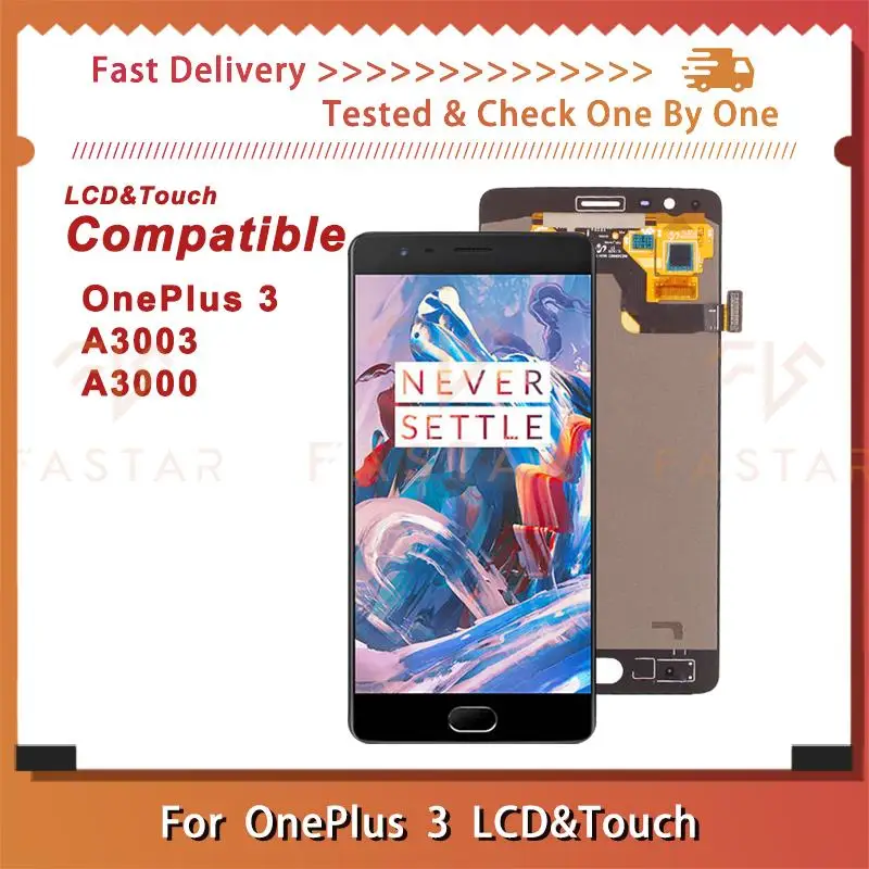 

5.5" OLED For OnePlus 3 A3003 A3000 LCD Display Touch Digitizer Assembly replacement phone Screen 1+3 OnePlus3 lcd