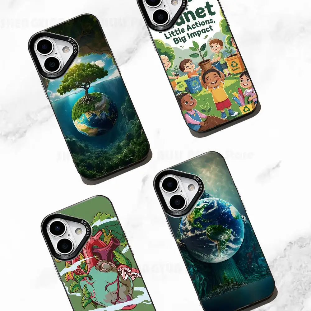 

World Earth Day Case For IPhone 11 12 13 14 15 16 17 Pro Max XS X XR Cover