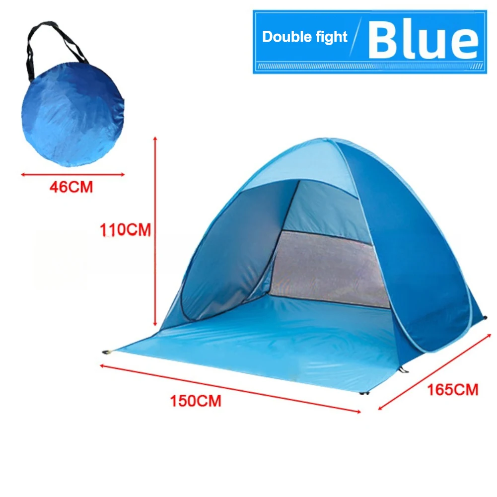 خيمة شاطئ أوتوماتيكية سريعة بعامل حماية من أشعة الشمس 50+ غطاء منبثق للتخييم والمشي لمسافات طويلة وصيد الأسماك والسفر العائلي في الهواء الطلق #5