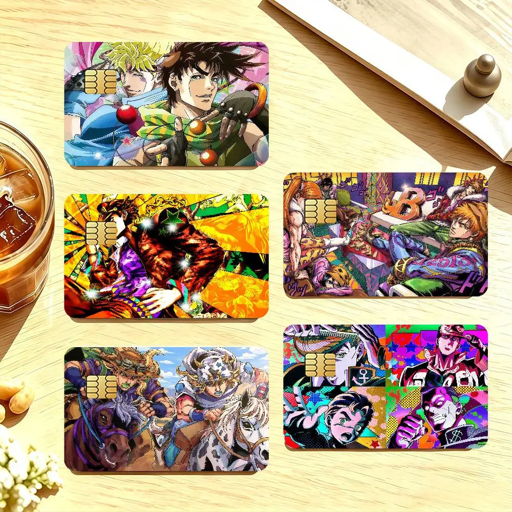 JoJo Bizarre Adventure Comic Credit Card Skin Stickers For Bank Card Bus Metro Cards Waterproof Anti-Scratch Gift 4PCS