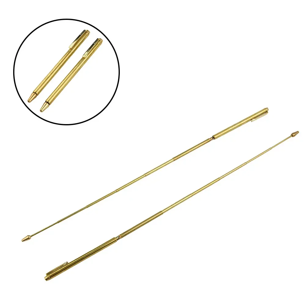 Divining Detector Dowsing Rods Positioning Rod Detectors Flexible Positioning Rods 2pcs 57cm Adjustable Brass Gold