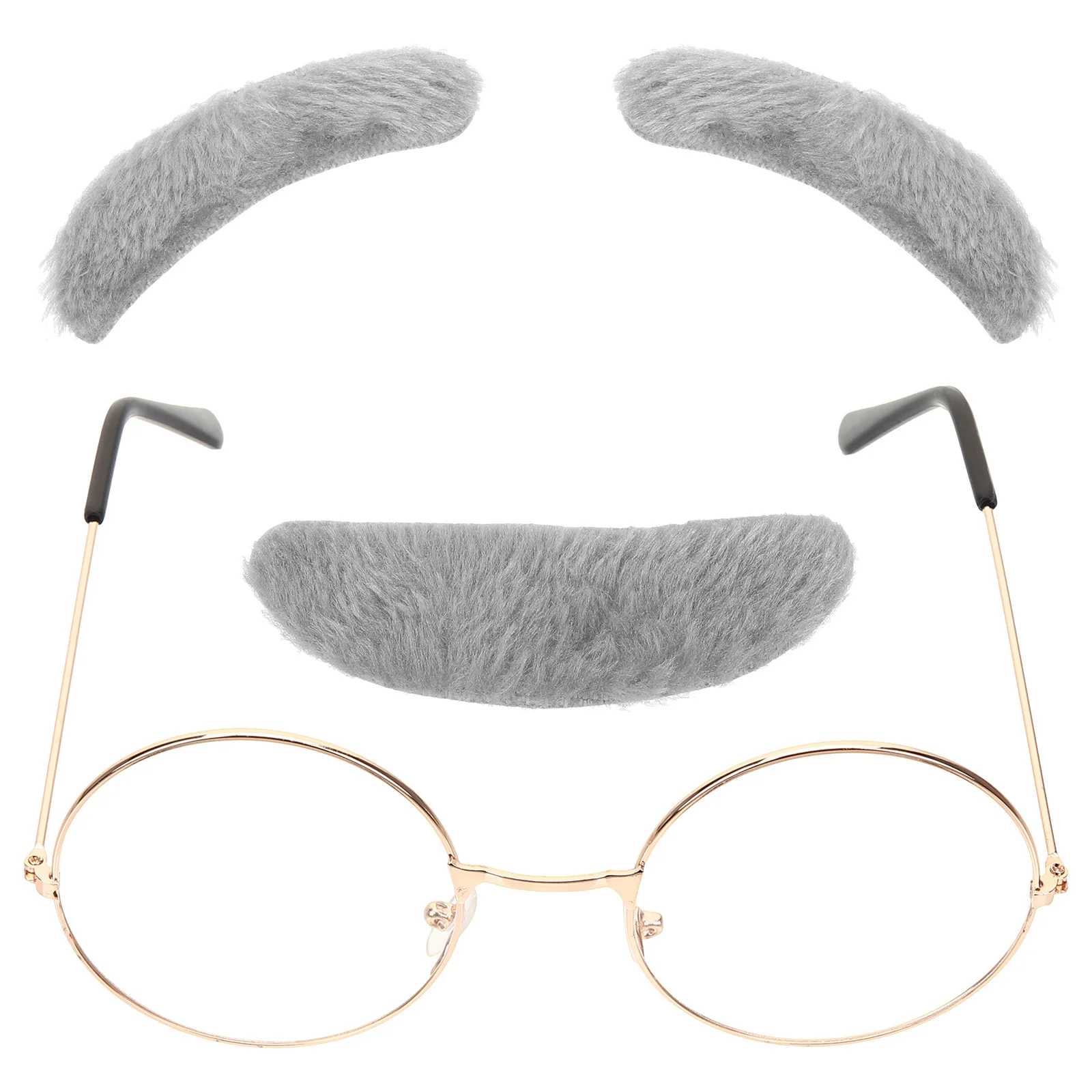 1 Zestaw Sztucznych Wąsów Brwi Okulary Strój Dziadka Przebranie Staruszka Impreza Halloween Dzieci 100 Dni Szkoły Cosplay