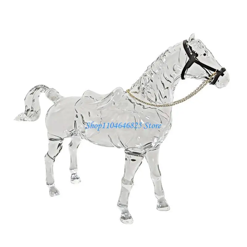 

Large Capacity 1000ml Glass Decanters Artistic Horse for Whiskeys Bourbons Scotches Beverage Serving