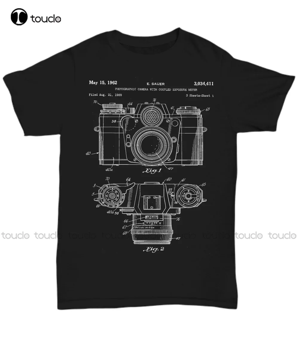 Super Camera Patent Shirt For Photographer - Short Sleeve T-Shirt - Tee Custom Shirts Unisex Fashion Tshirt Summer Women Shirts