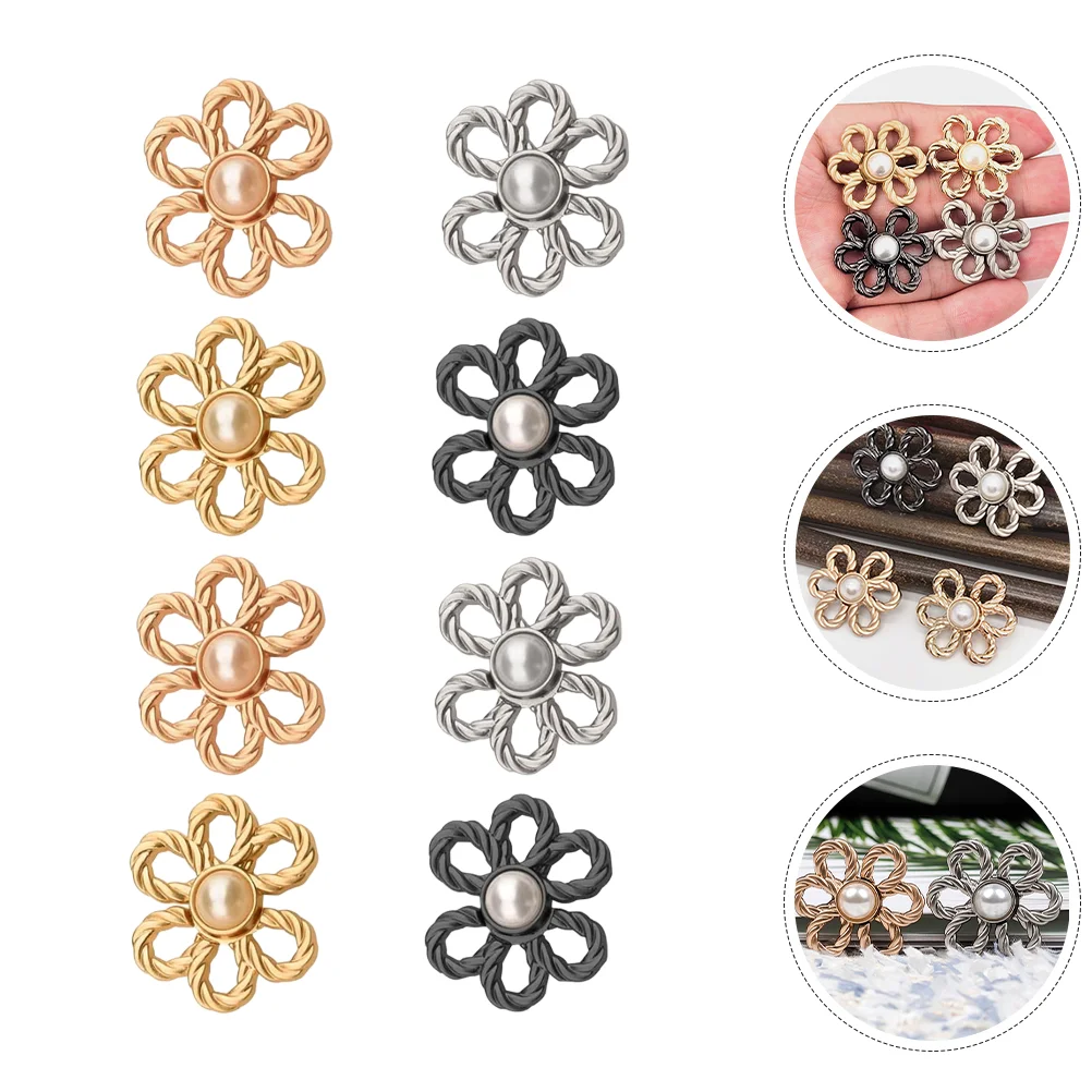 

8 Pcs Waist Tightener Pant Buttons Size down Jeans Replacement Pants for Clips Nail-free Leans