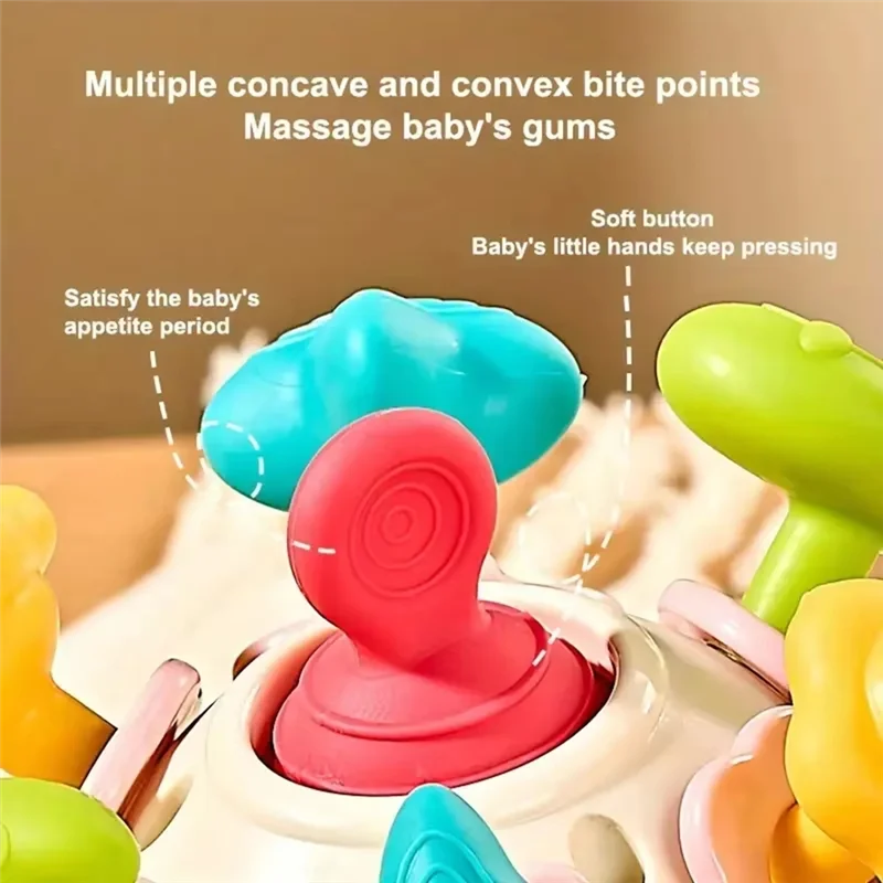 Ausgezeichnete-Weiche Gummi Hand Greifen Ball Raum Hand Grip Ball Weiche Gummi Finger Übung Spielzeug Baby Beißring Rassel Spielzeug für Neugeborene