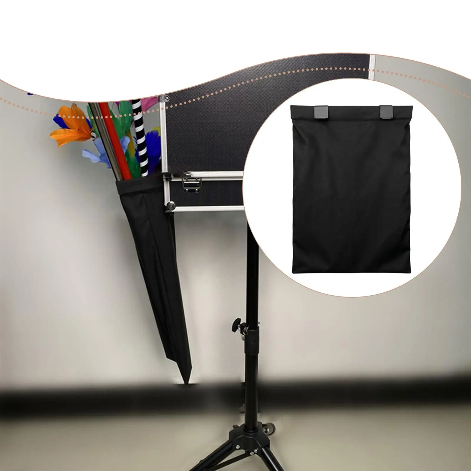 Magic Box Side Pouch Lightweight Cloth Iron Storage Bag for Magician Stage Performance Props Organizer Hook Design