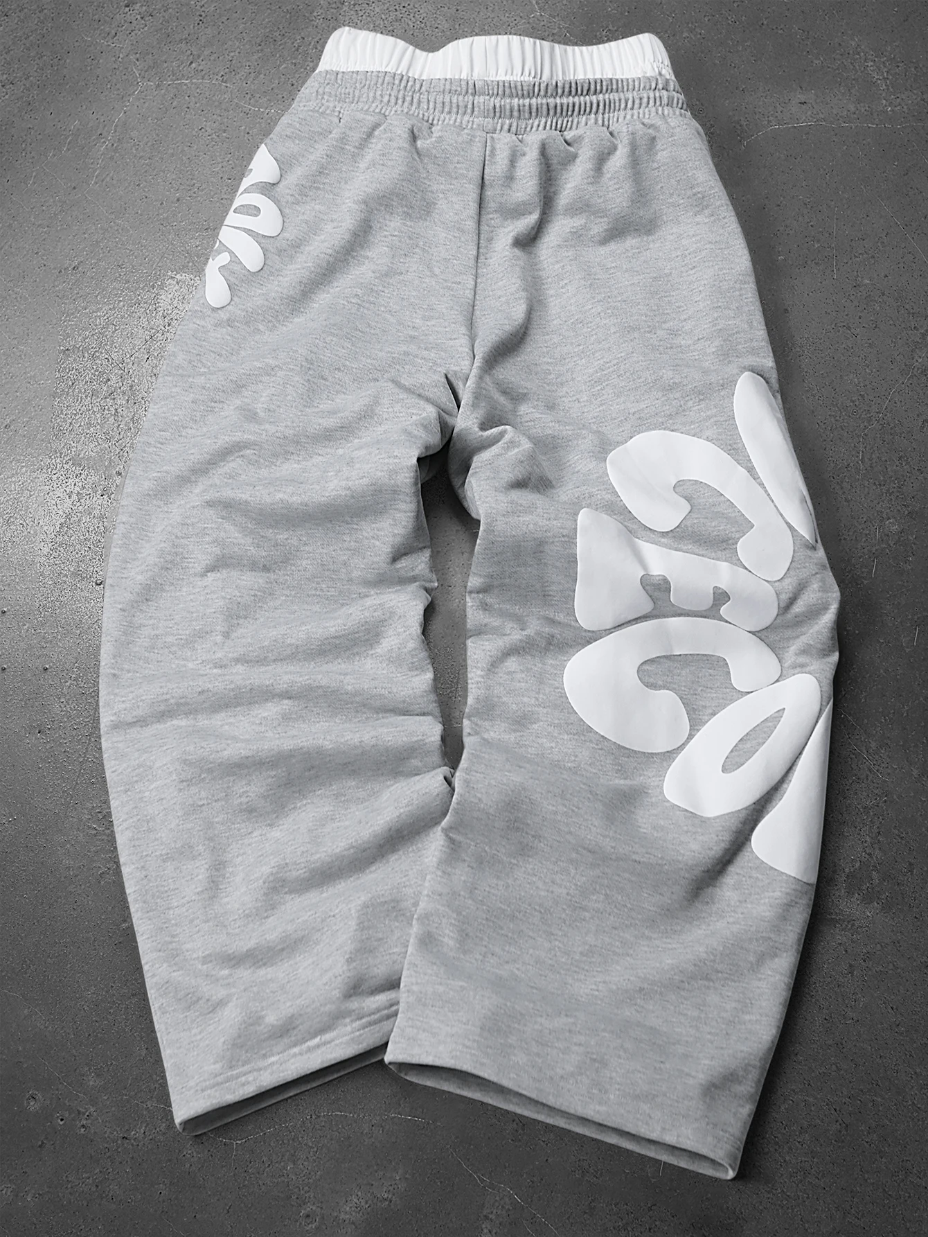 Men's Oversized Streetwear Sweatpants Brand Contrast Waist 3D Puff Letter Print Polyester Gray Multi Color Pants S-2XL All Size