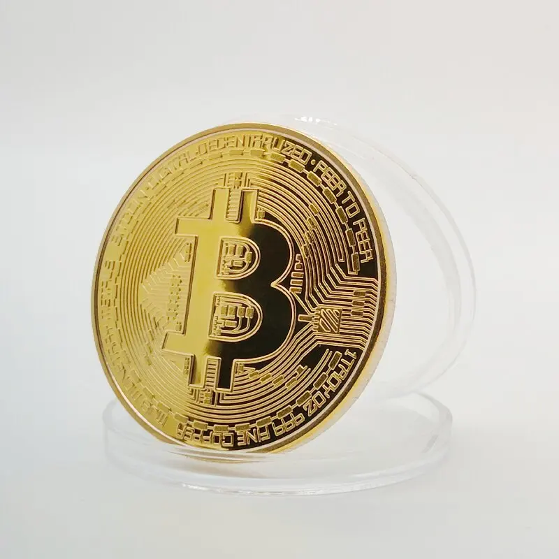 Regalo d'arte da collezione moneta Bitcoin placcato oro metallo commemorativo monete d'imitazione antiche Bit BTC metallo collezione antica regalo