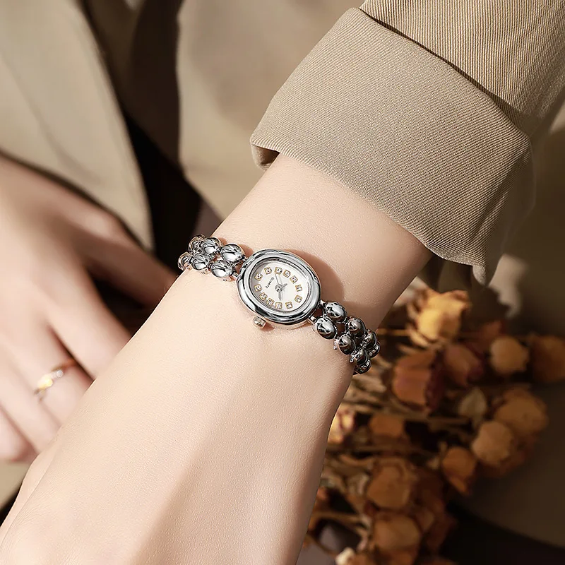 1 buah-jam tangan berbentuk tetesan air retro yang modis, modis dan unik, jam tangan kuarsa modis multi-warna gradasi