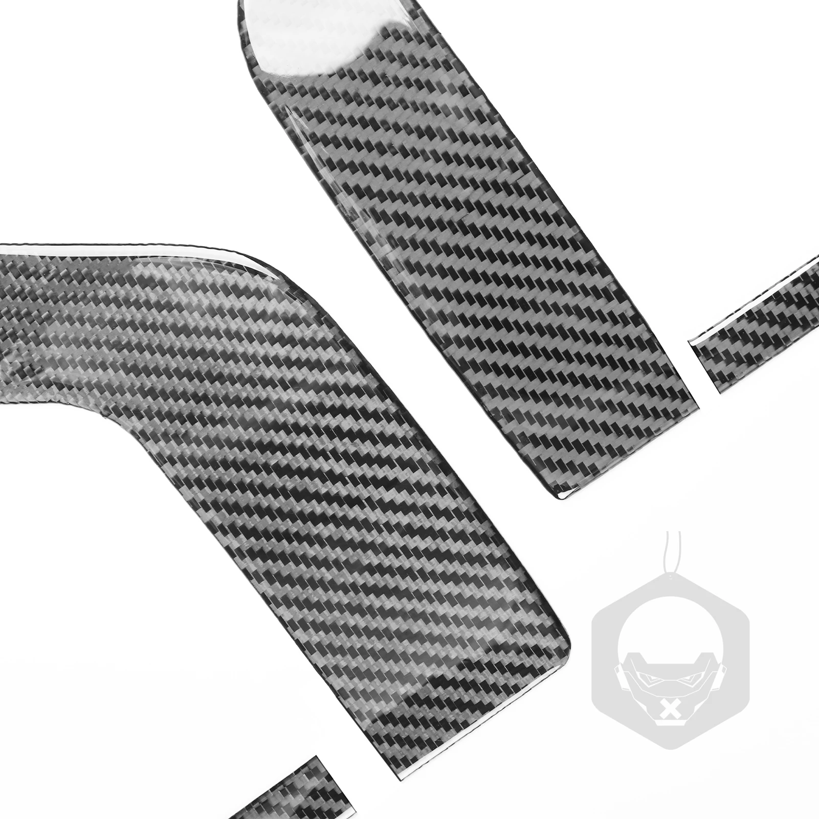 For Ford F-150 Raptor 2015-2020 Car Interior Trim Accessories Real Soft Carbon Fiber Stickers Rear Door Trim