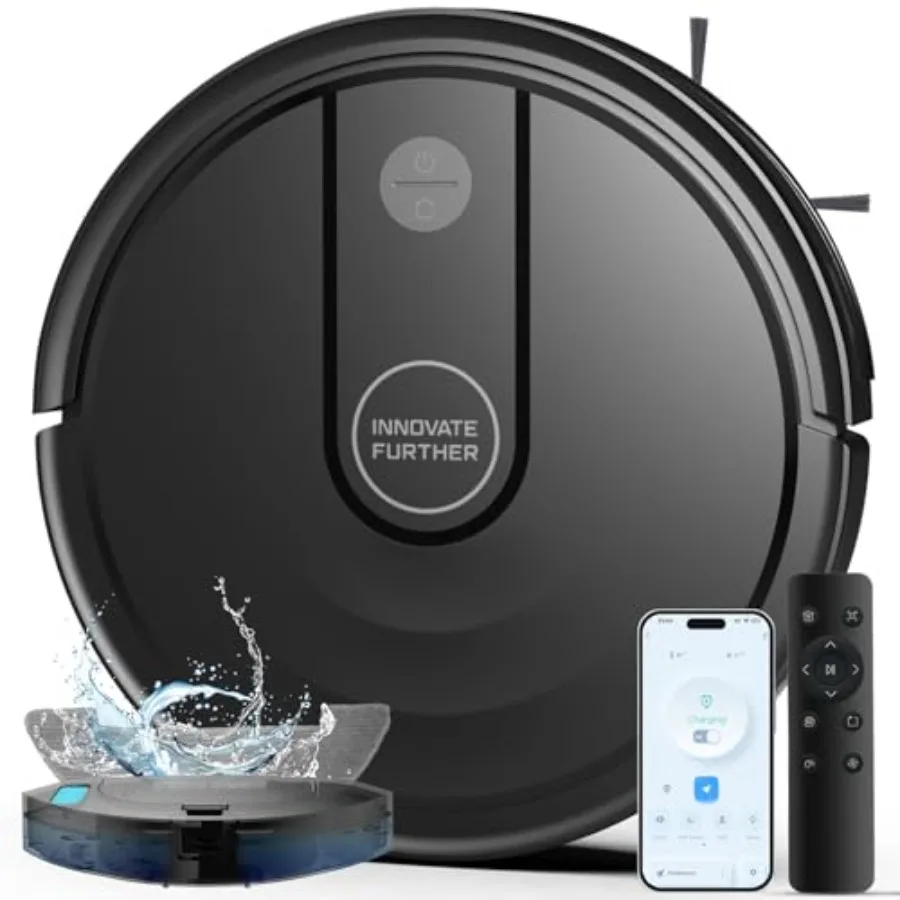 Robot Vacuum and Mop Combo 3-in-1 Robot Vacuum Cleaner with 5000Pa Smart Navigation Robotic Vacuums with Multi-Surface Cleaning