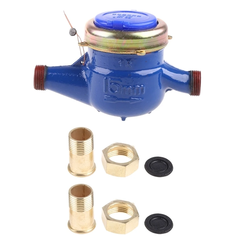 

Water Meter Heavy Duty Metal Flow Measure Tap Cold Water Meter Home Garden Dropship